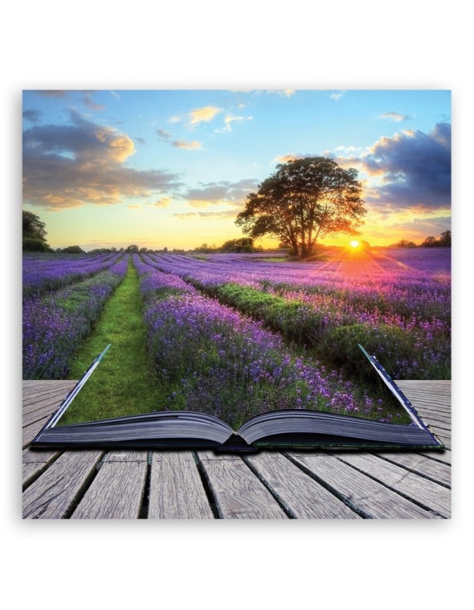 Landscape lavender field - Canvas painting for the living room | FEEBY