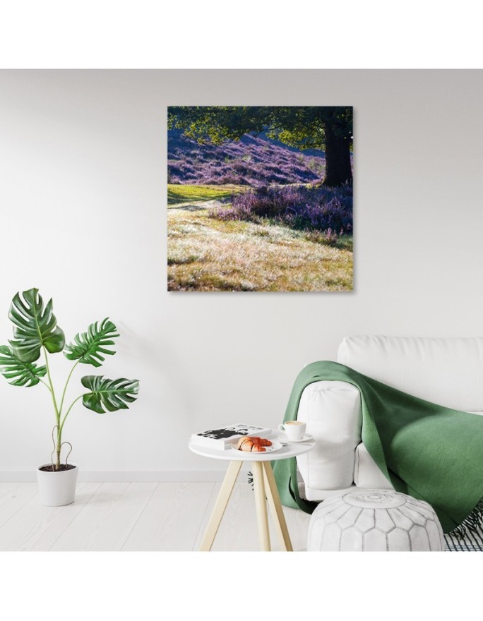 Landscape lavender meadow - Canvas painting for living room canvas | FEEBY