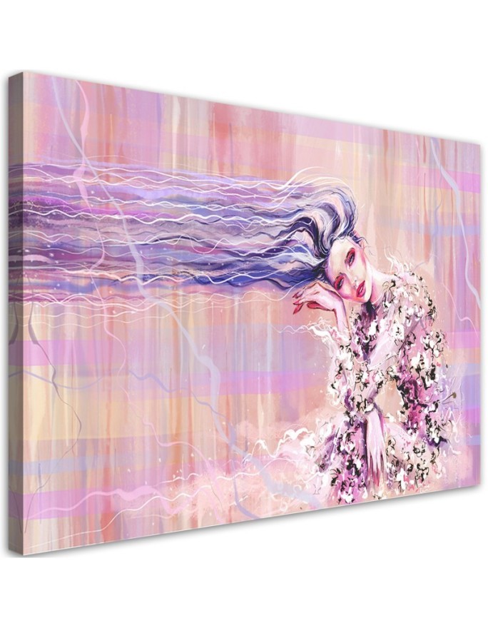 Woman with long hair - Bedroom wall art painting | FEEBY