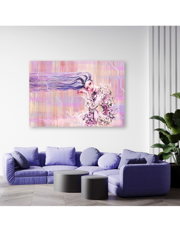 Woman with long hair - Bedroom wall art painting | FEEBY