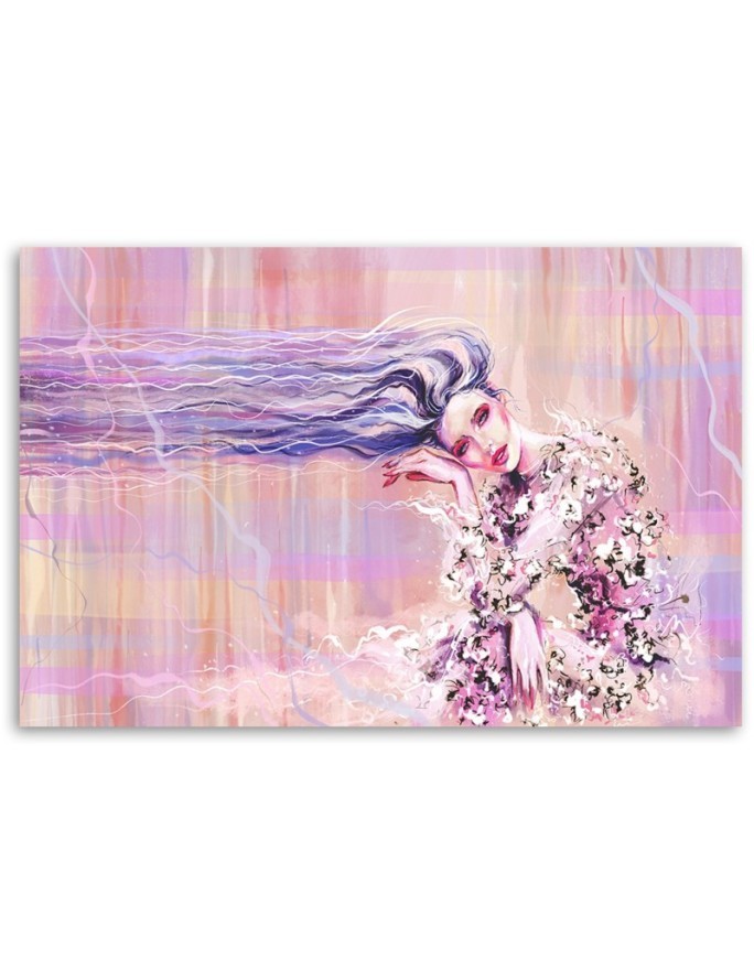 Woman with long hair - Bedroom wall art painting | FEEBY