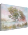 Trees on a misty meadow - Wall art painting for the bedroom | FEEBY