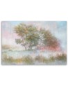 Trees on a misty meadow - Wall art painting for the bedroom | FEEBY
