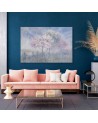 Flowering tree in a meadow landscape - Wall canvas painting for the bedroom | FEEBY