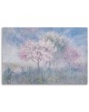 Flowering tree in a meadow landscape - Wall canvas painting for the bedroom | FEEBY