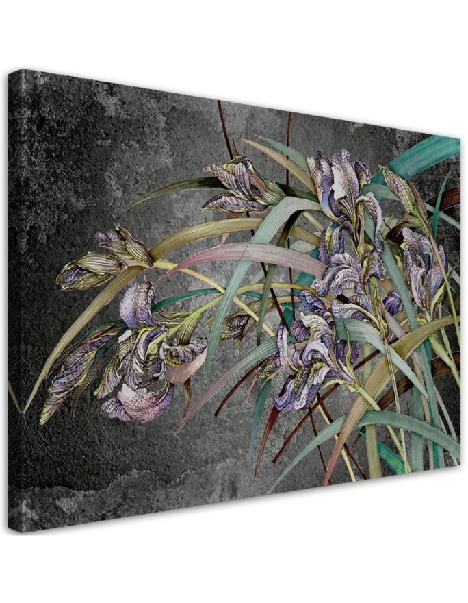 Iris flowers in the wind - Wall art painting canvas | FEEBY