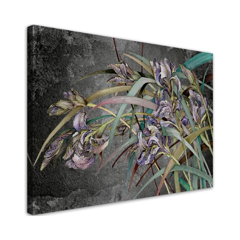 Iris flowers in the wind - Wall art painting canvas | FEEBY