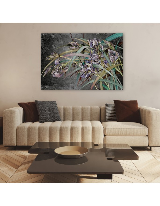 Iris flowers in the wind - Wall art painting canvas | FEEBY