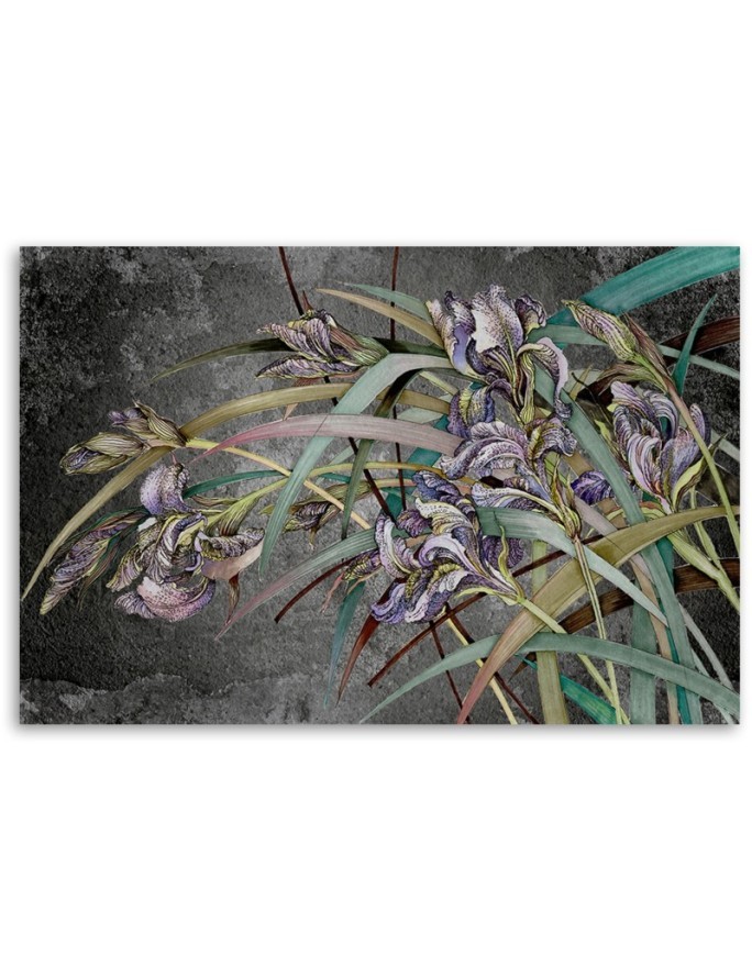 Iris flowers in the wind - Wall art painting canvas | FEEBY