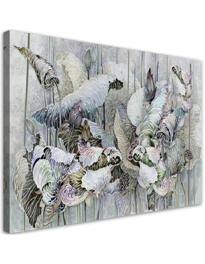 Lotus flowers - canvas wall painting | FEEBY