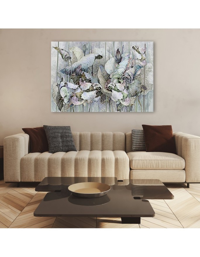 Lotus flowers - canvas wall painting | FEEBY