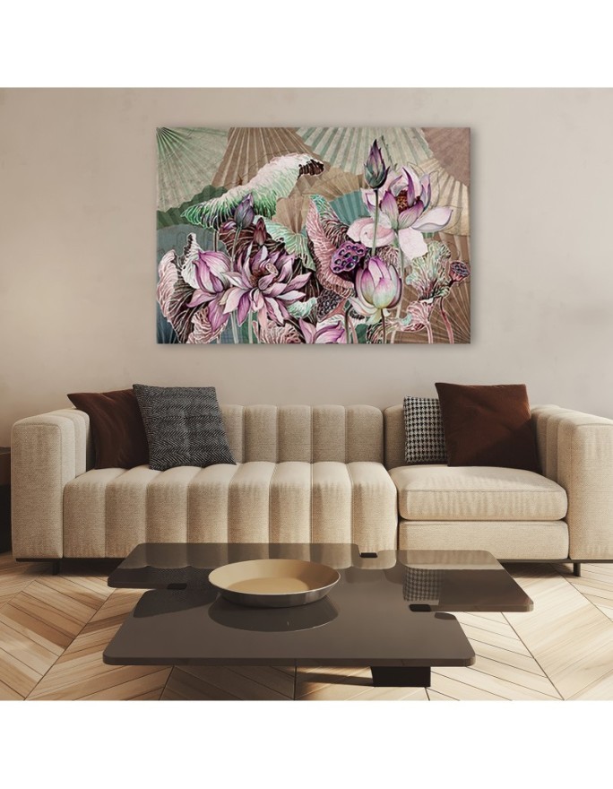 Lotus flower fans - Canvas wall painting | FEEBY