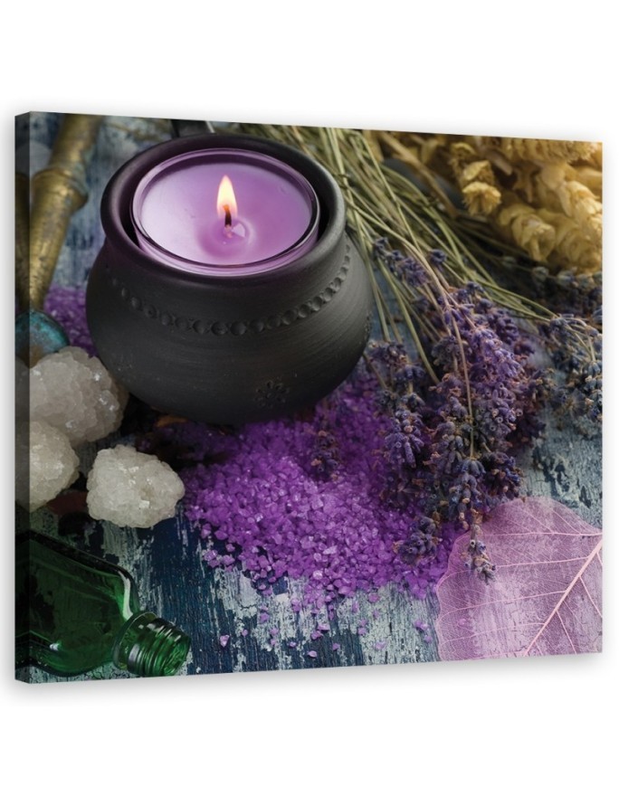 Zen spa candle purple - Modern painting for living room | FEEBY