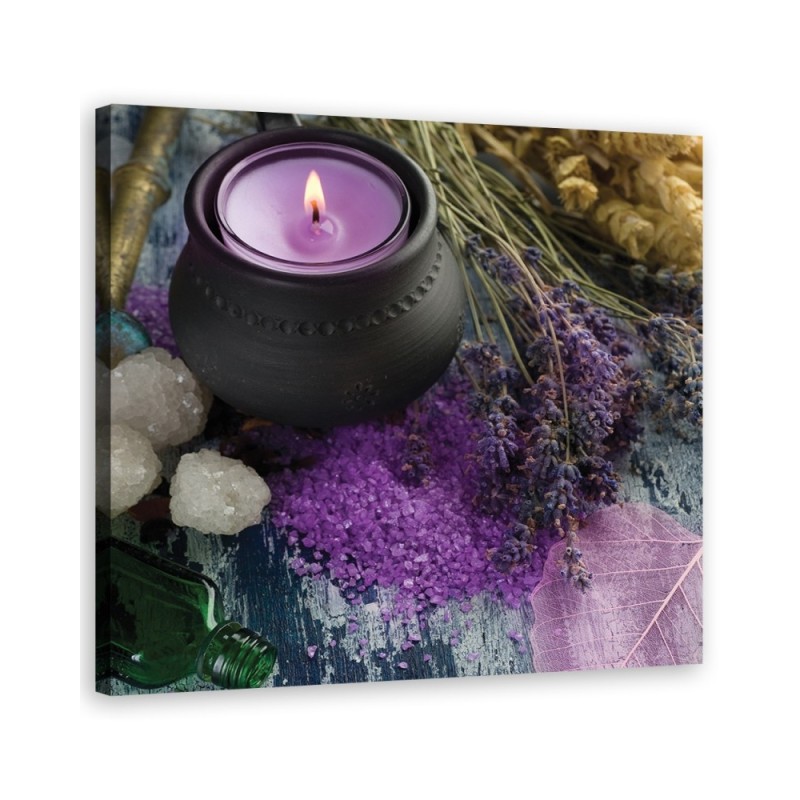 Zen spa candle purple - Modern painting for living room | FEEBY