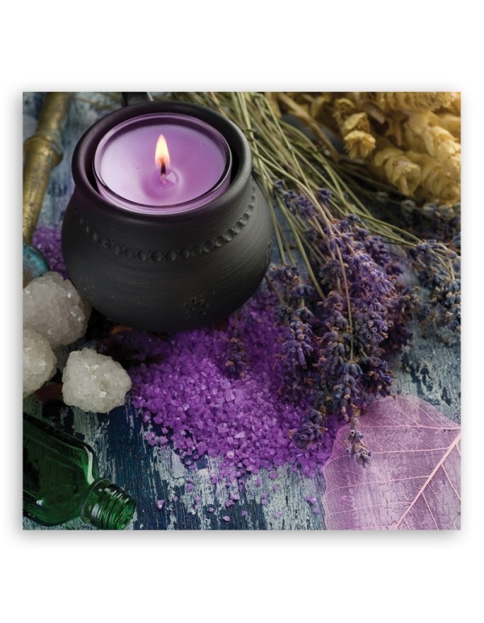 Zen spa candle purple - Modern painting for living room | FEEBY