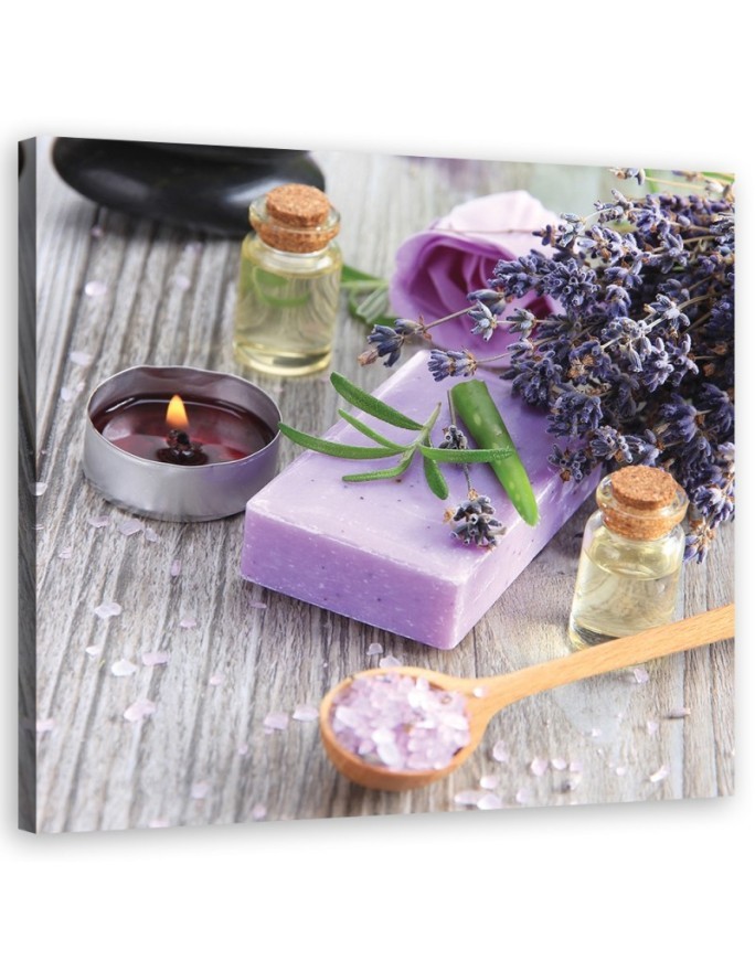 Zen spa purple soap - Modern Canvas painting for living room | FEEBY