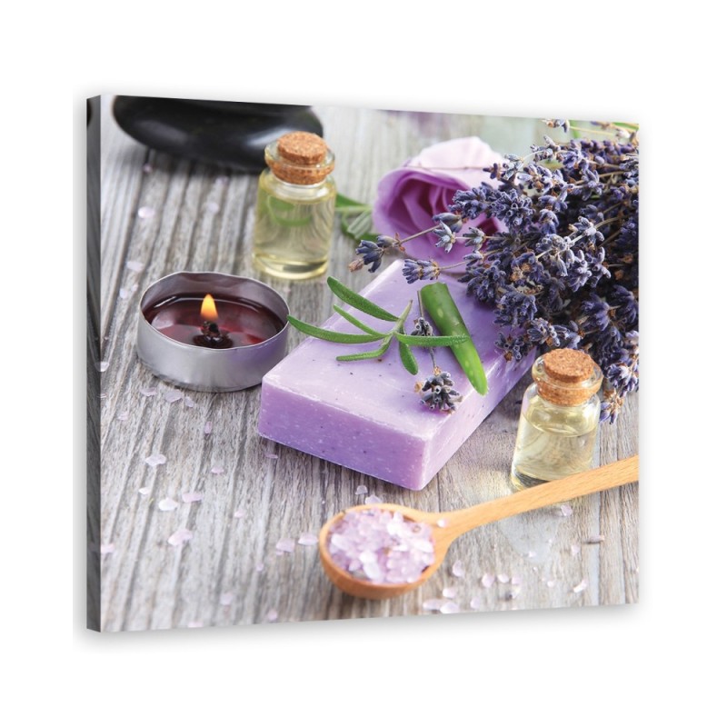 Zen spa purple soap - Modern Canvas painting for living room | FEEBY