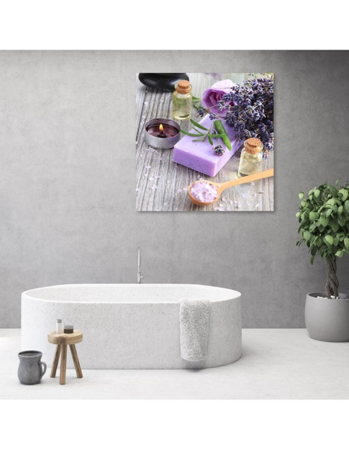 Zen spa purple soap - Modern Canvas painting for living room | FEEBY