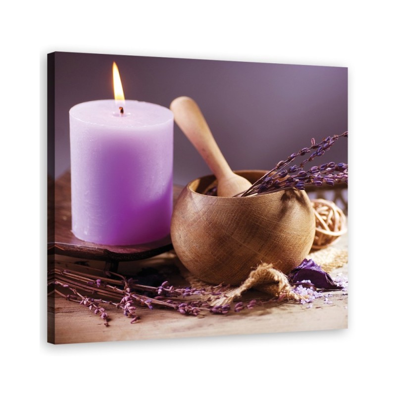Lavender spa candle - Modern Canvas painting for living room | FEEBY