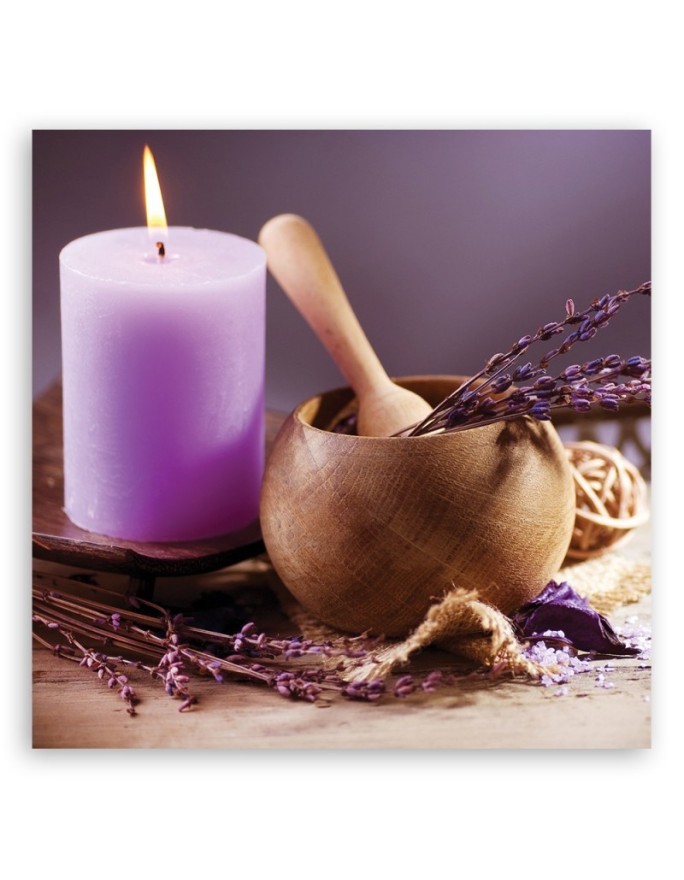 Lavender spa candle - Modern Canvas painting for living room | FEEBY