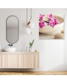 Pink orchids in a dish - Modern Canvas painting for the living room | FEEBY