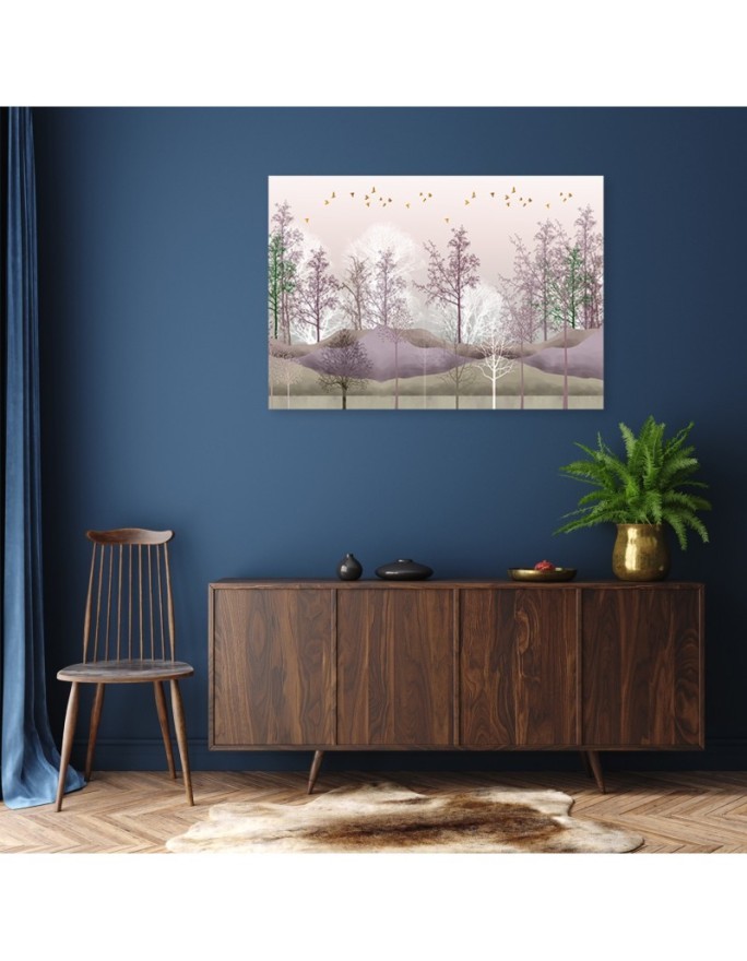 Birds above the forest - Modern Canvas painting for the living room | FEEBY