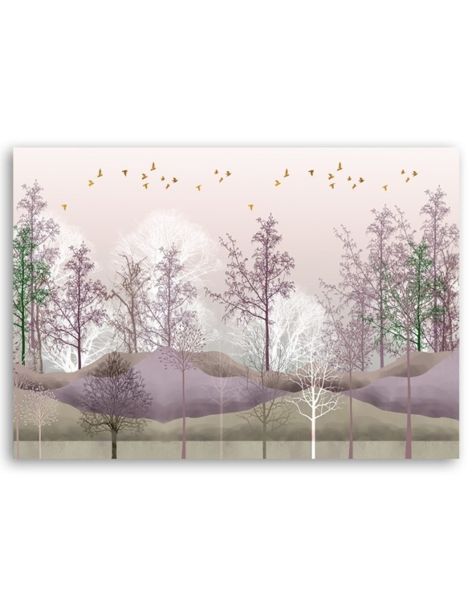 Birds above the forest - Modern Canvas painting for the living room | FEEBY