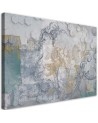 Grey birds on a geometric background - Canvas prints for the living room | FEEBY