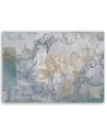 Grey birds on a geometric background - Canvas prints for the living room | FEEBY