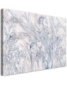 Blue outlines of flowers - Canvas prints for the living room | FEEBY