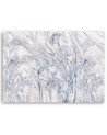 Blue outlines of flowers - Canvas prints for the living room | FEEBY