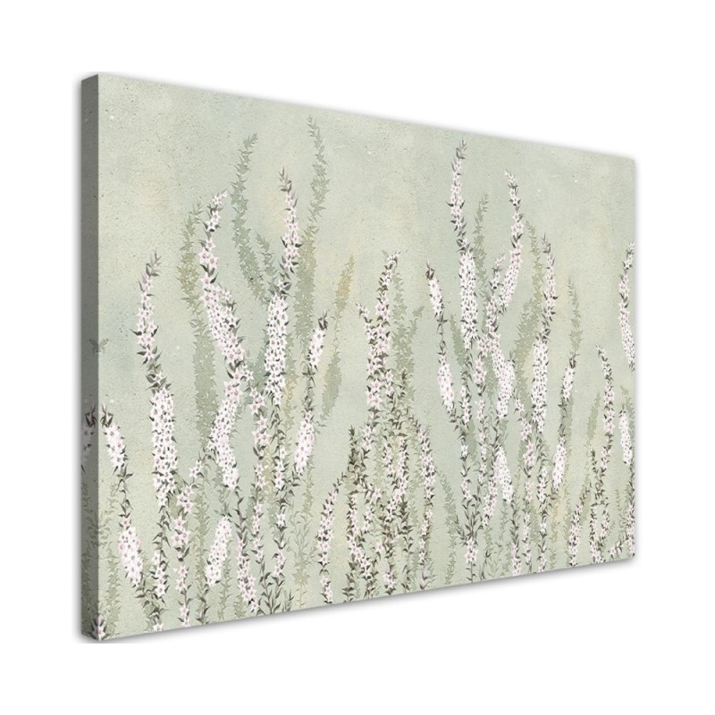 Small flowers on the wall background - Canvas prints with flowers | FEEBY