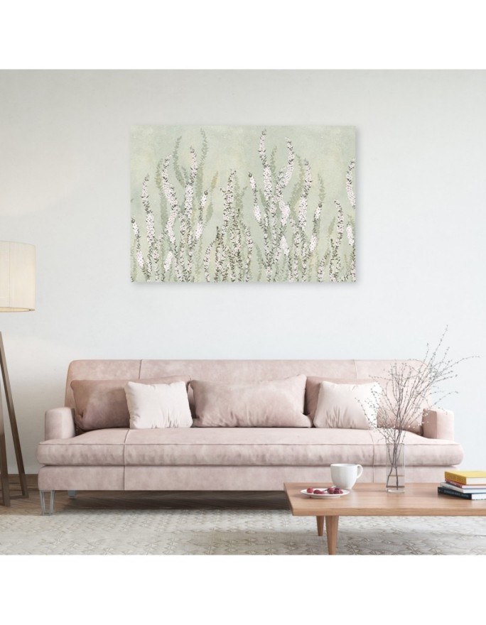 Small flowers on the wall background - Canvas prints with flowers | FEEBY
