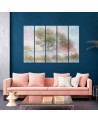 Multipart canvas print - Trees on a misty meadow | FEEBY