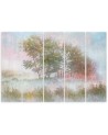 Multipart canvas print - Trees on a misty meadow | FEEBY