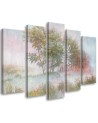 Modern canvas print - Trees on a misty meadow | FEEBY