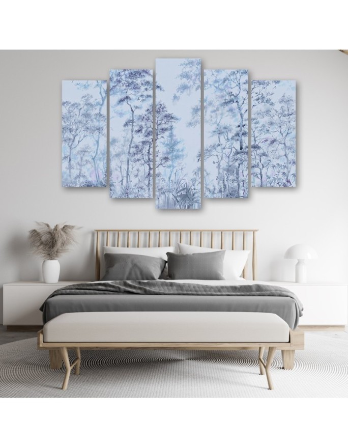 Bedroom Canvas painting - Tall thin trees | FEEBY