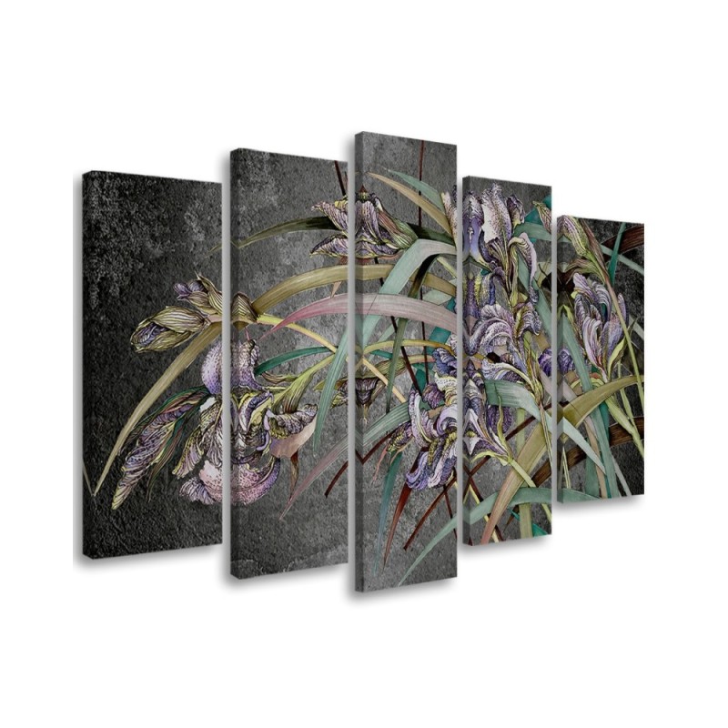5-piece painting - Irises flowers in the wind | FEEBY