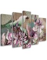 Living room canvas painting - Holy lotus and fans | FEEBY