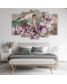 Living room canvas painting - Holy lotus and fans | FEEBY