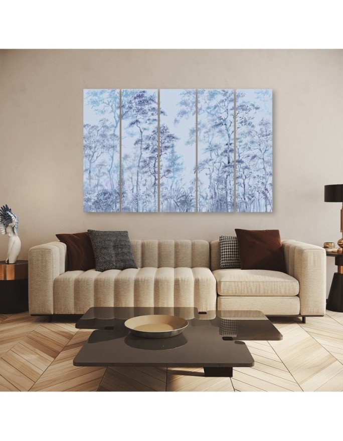 5-part painting - Tall thin trees | FEEBY