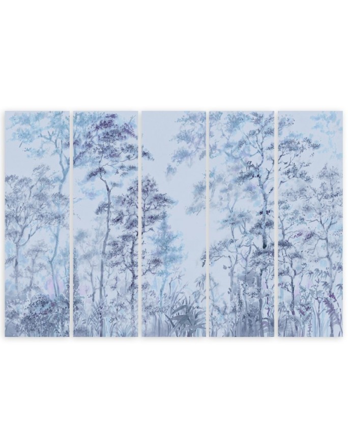 5-part painting - Tall thin trees | FEEBY