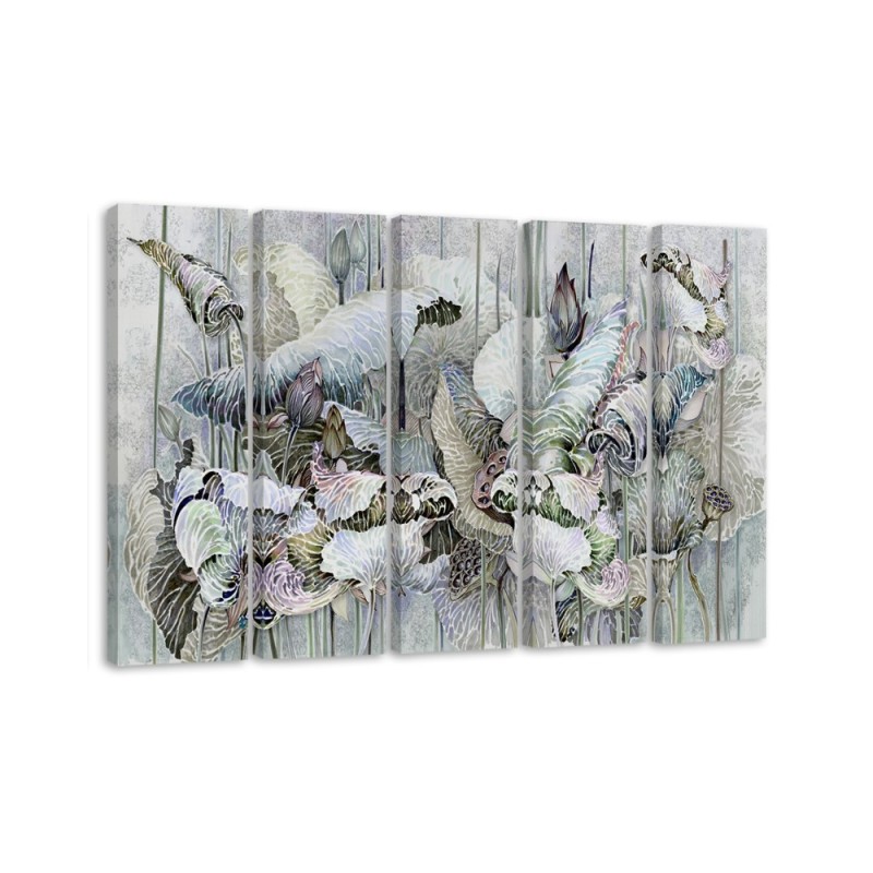 5-piece Canvas painting - Holy lotus flowers | FEEBY