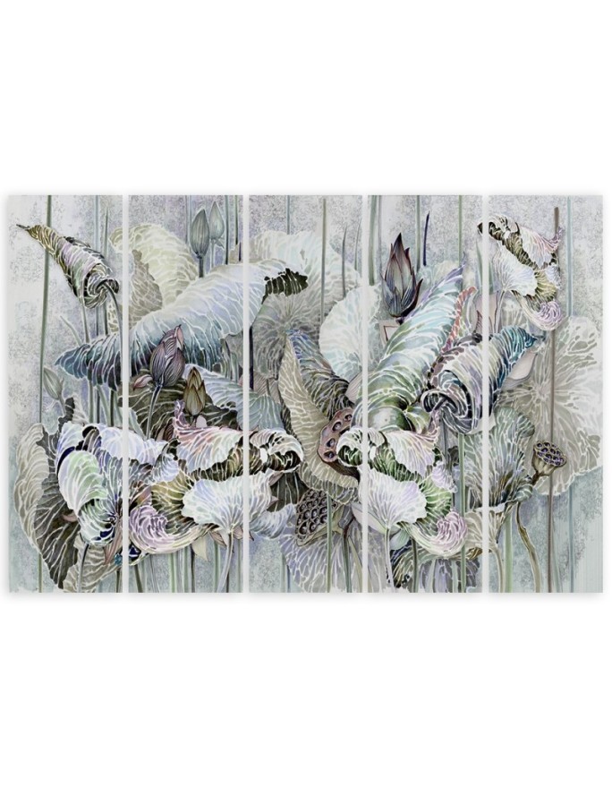 5-piece Canvas painting - Holy lotus flowers | FEEBY