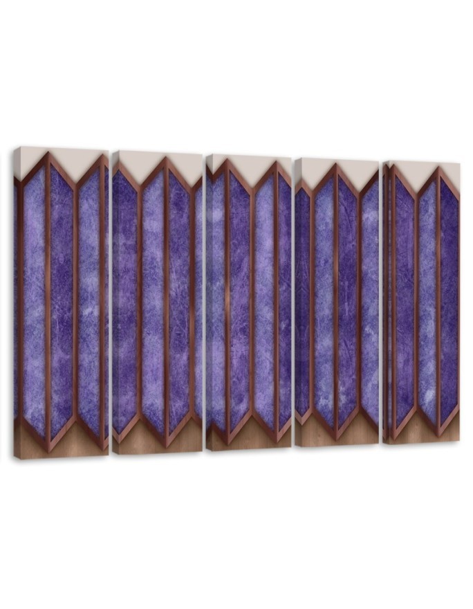 5-piece Canvas painting - 3D coloured abstract | FEEBY