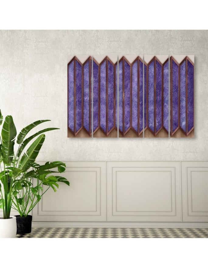 5-piece Canvas painting - 3D coloured abstract | FEEBY