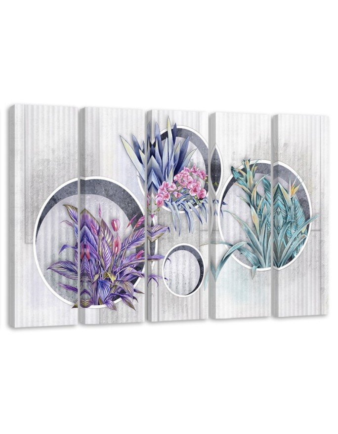 5 Piece Flower bouquets - Wall Canvas painting | FEEBY