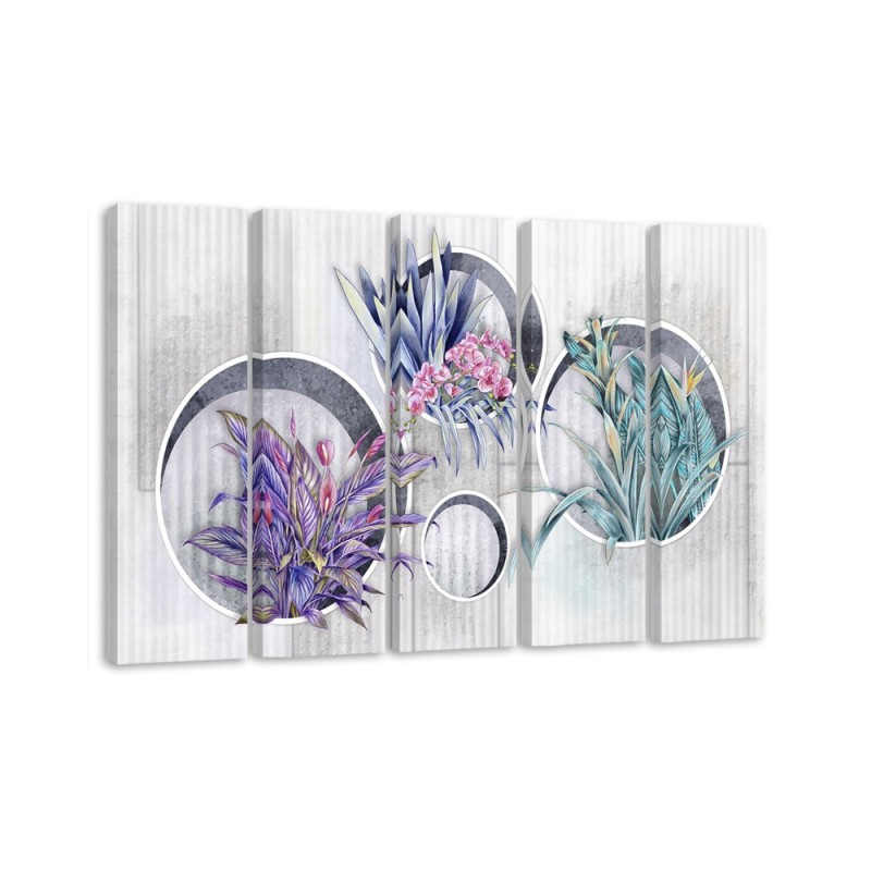 5 Piece Flower bouquets - Wall Canvas painting | FEEBY