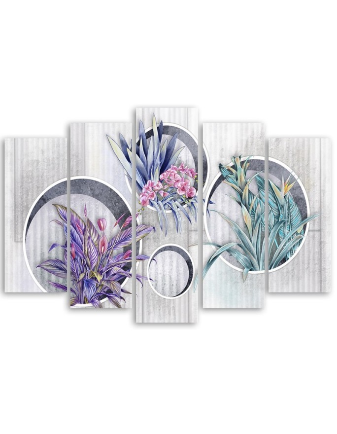 Flower decoration  - Canvas print 5 parts | FEEBY