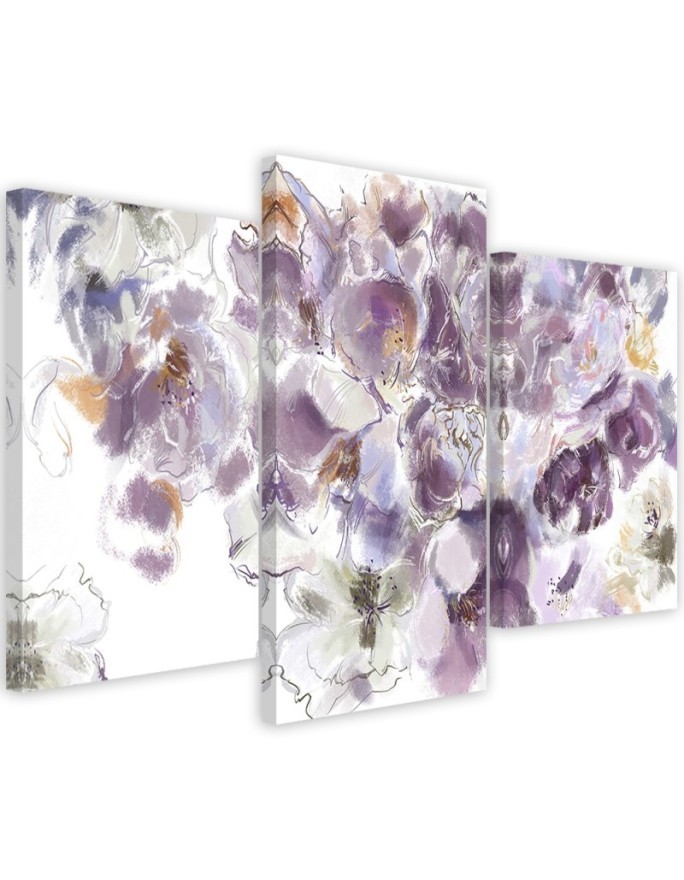 3 piece Iris flower - Multipart canvas painting | FEEBY